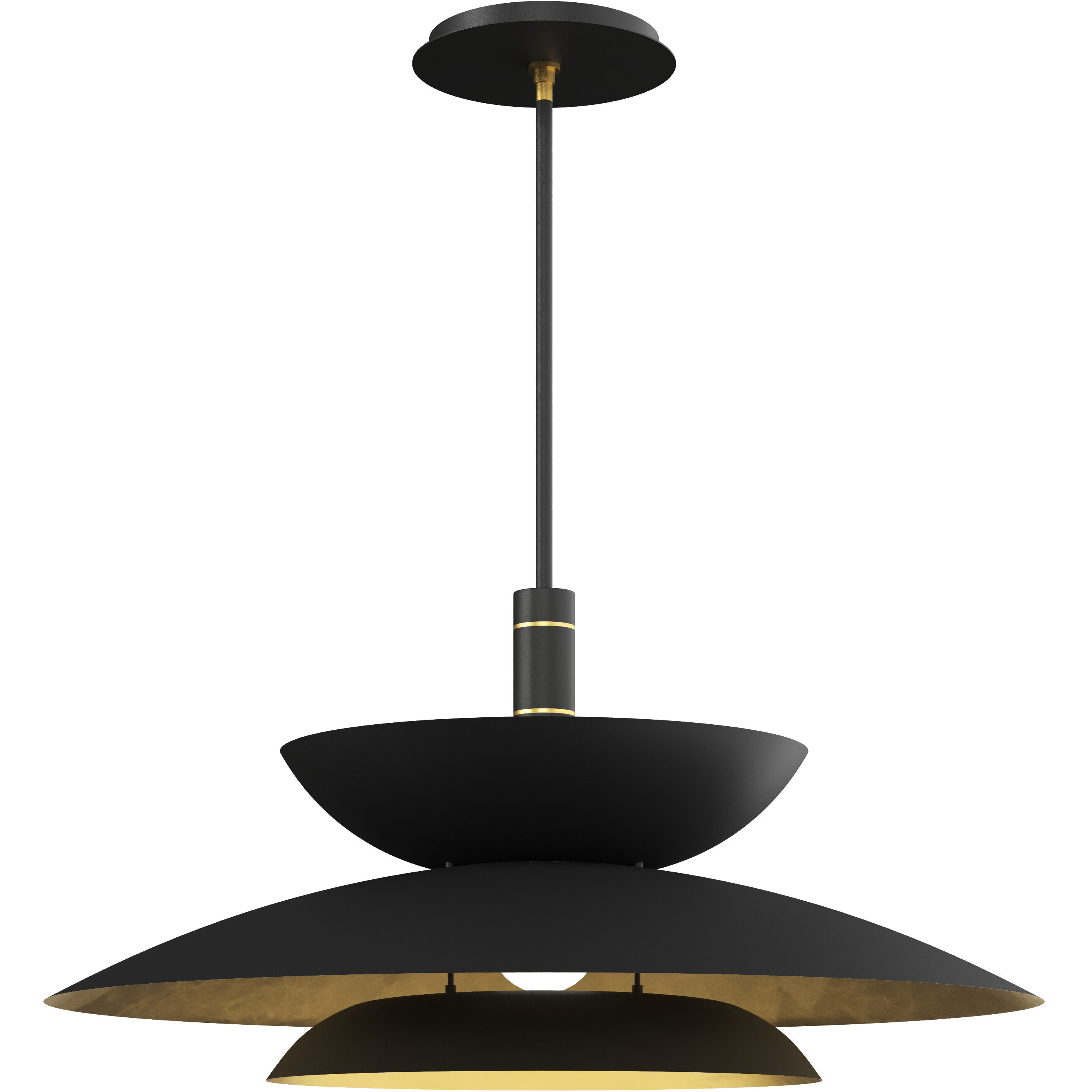Timea LED 26.5 inch Black / Brass / Black Pendant Ceiling Light
